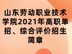 山东劳动职业技术学院2021年高职单招、综合评价招生简章