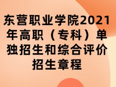 东营职业学院2021年高职（专科）单独招生和综合评价招生章程