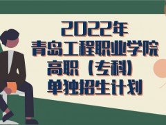 2022年青岛工程职业学院高职（专科）单独招生计划