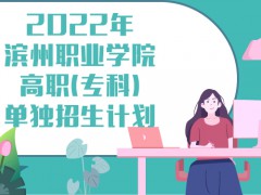2022年滨州职业学院高职（专科）单独招生计划